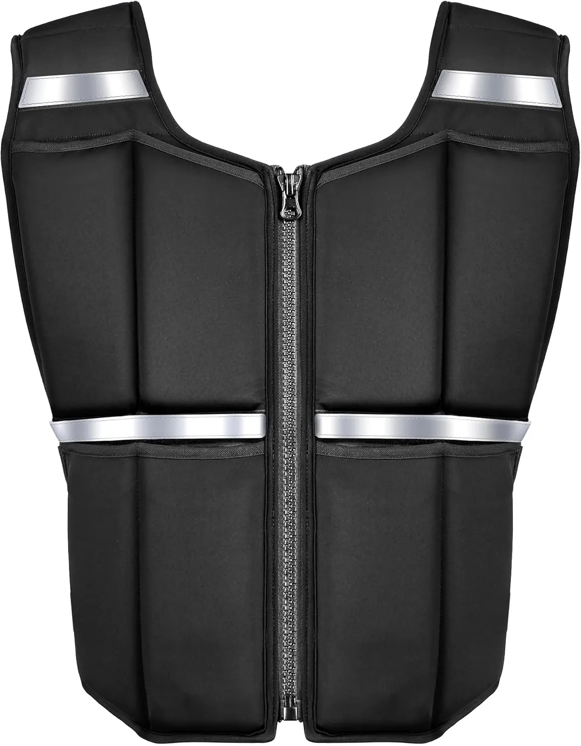 Adjustable Weighted Vest Men 0-33 LBS, UPGRADED Rucking Vests for Walking with Zipper/16pcs Silicone Weights, US PATENT Strength Training Workout Vest for Running GYM Home, Removable Reflective Strips