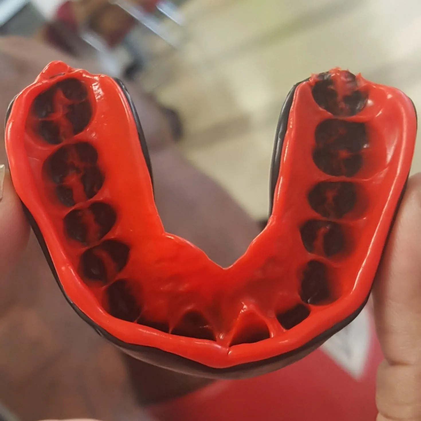 Adult Sports Mouth Guard (USA Flag, Fangs, 15  Colors to Choose from) - Mouthguard for Football, Boxing, Karate, Martial Arts, Rugby, MMA, Sparring, Hockey (Adult, Strapless)