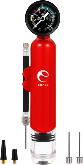 Ball Pump with Pressure Gauge, Dual Action Sports Ball Pump with Needle, Hand Pump Air Inflation for Basketball, Soccer Ball, Football, Volleyball, Rugby and Others