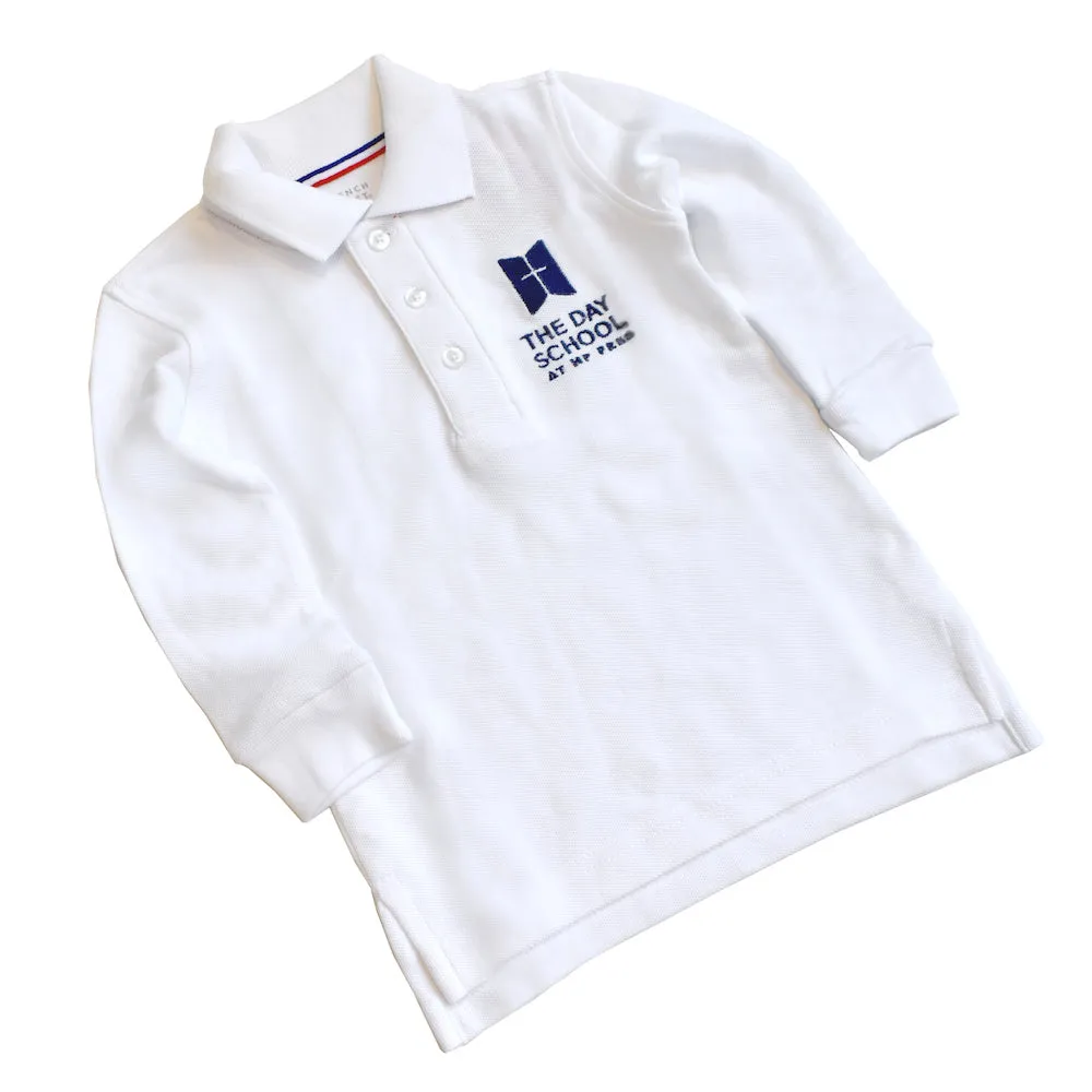 Boys - White Longsleeve Polo Logo