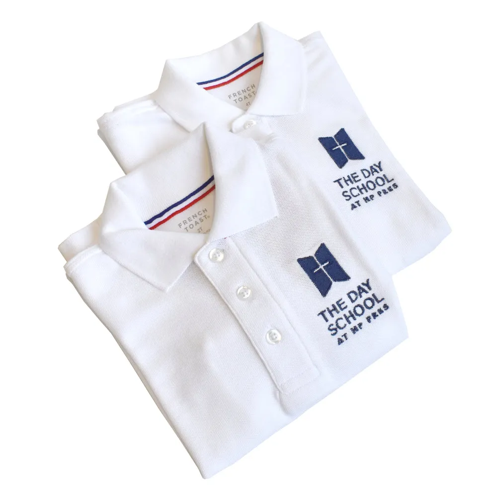 Boys - White Longsleeve Polo Logo