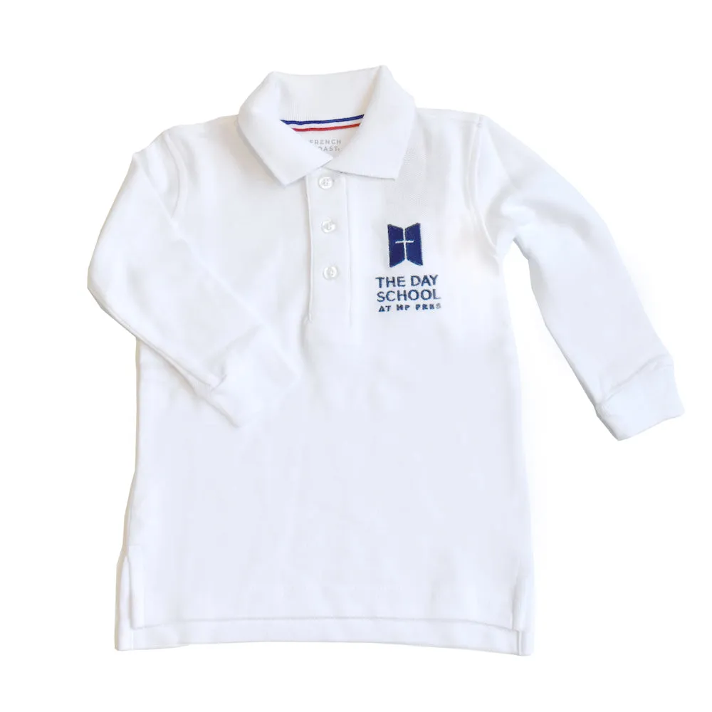 Boys - White Longsleeve Polo Logo