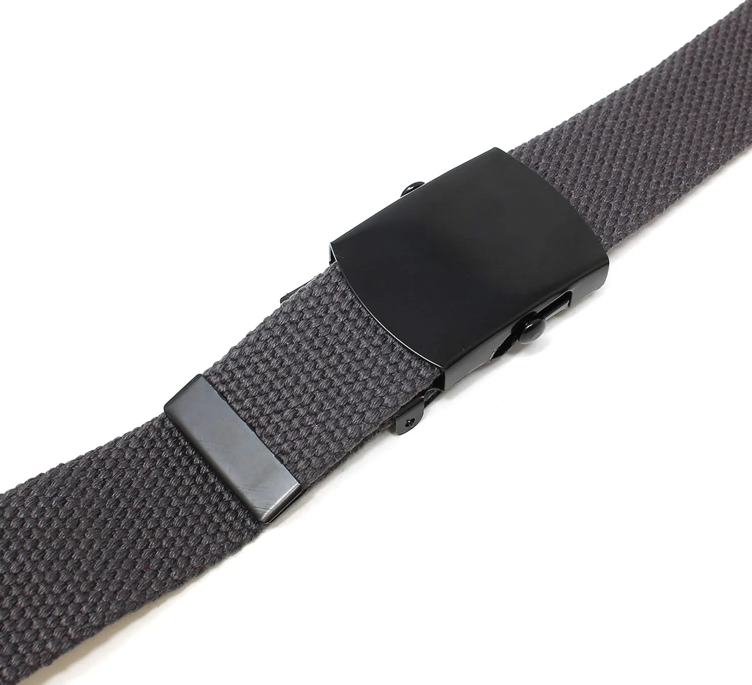 Canvas Web Belt Military Style with Black Buckle and Tip 56" Long Many Colors