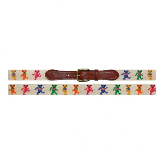 Dancing Bears Needlepoint Belt on Oatmeal by Smathers & Branson