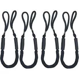 Durable Bungee Dock Lines, Marine Mooring Rope (4 Pack)