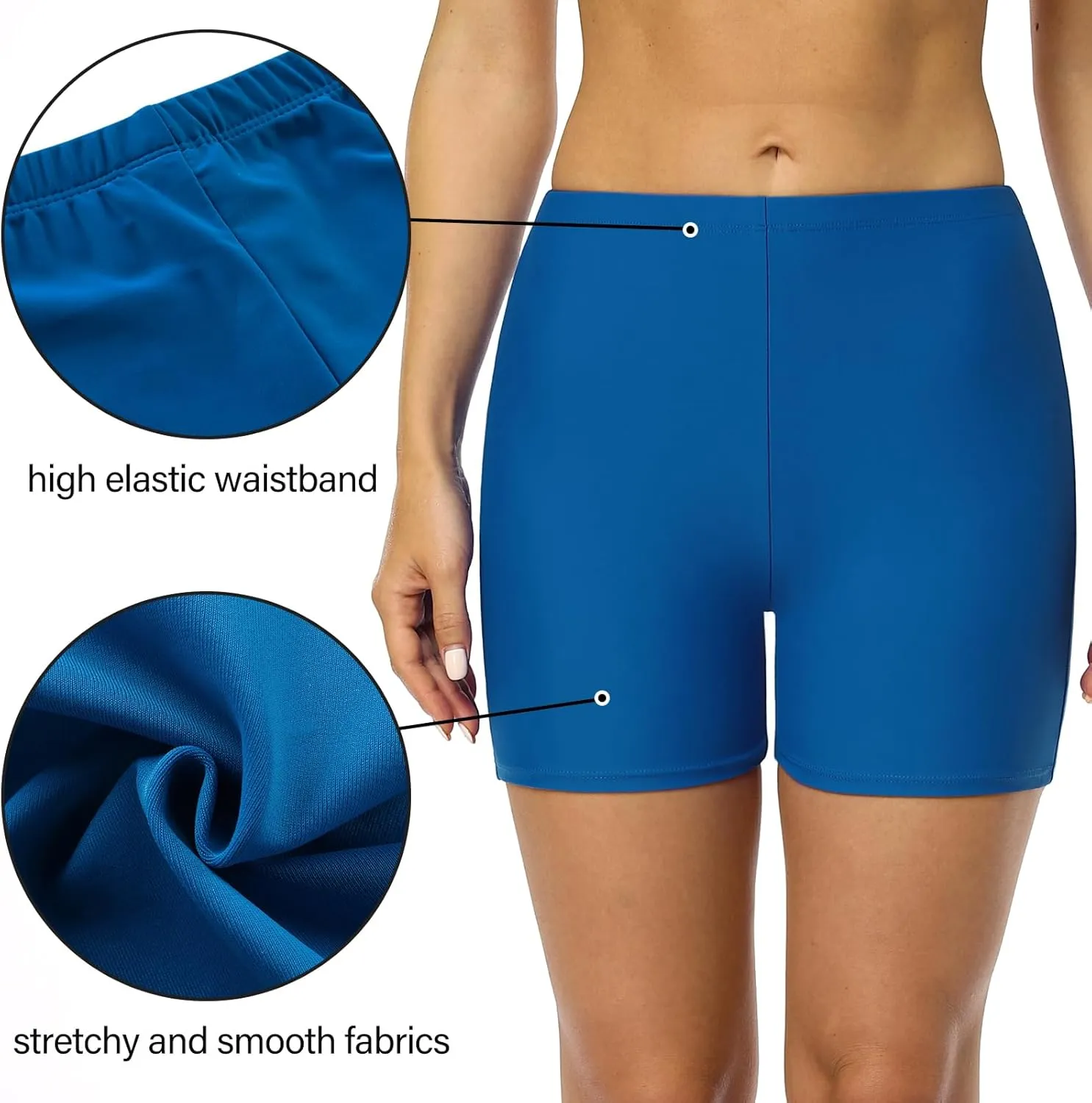 Firpearl Women's Swim Shorts Tummy Control Board Shorts UPF50  Sport Surf Shorts Swimsuit Bottom