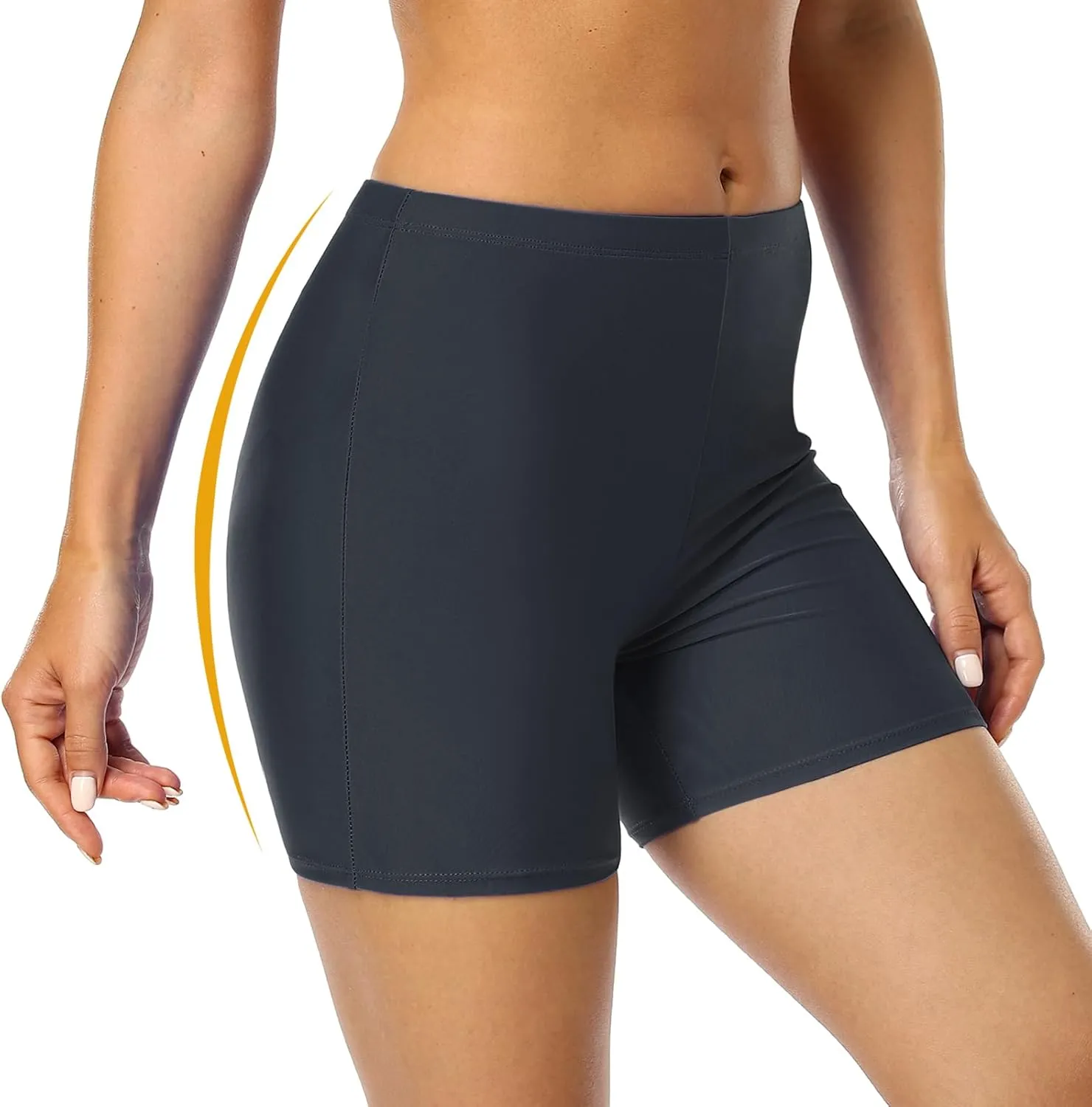 Firpearl Women's Swim Shorts Tummy Control Board Shorts UPF50  Sport Surf Shorts Swimsuit Bottom