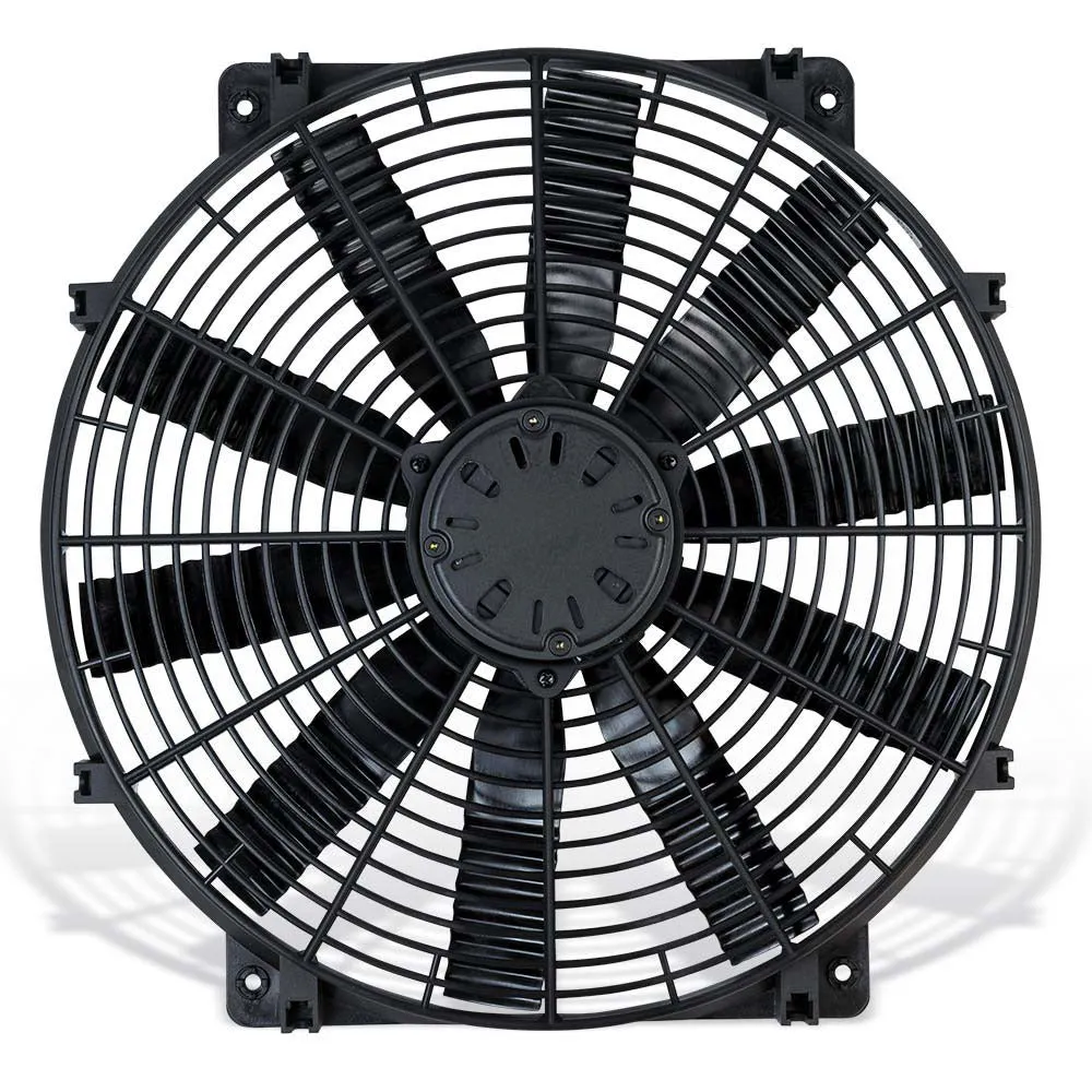 Flex-A-Lite LoBoy Electric Cooling Fan - 16" Fan - Pusher - 3000 CFM - 12V - Straight Blade - 16 x 16-1/2" - 3-3/16" Thick - Plastic