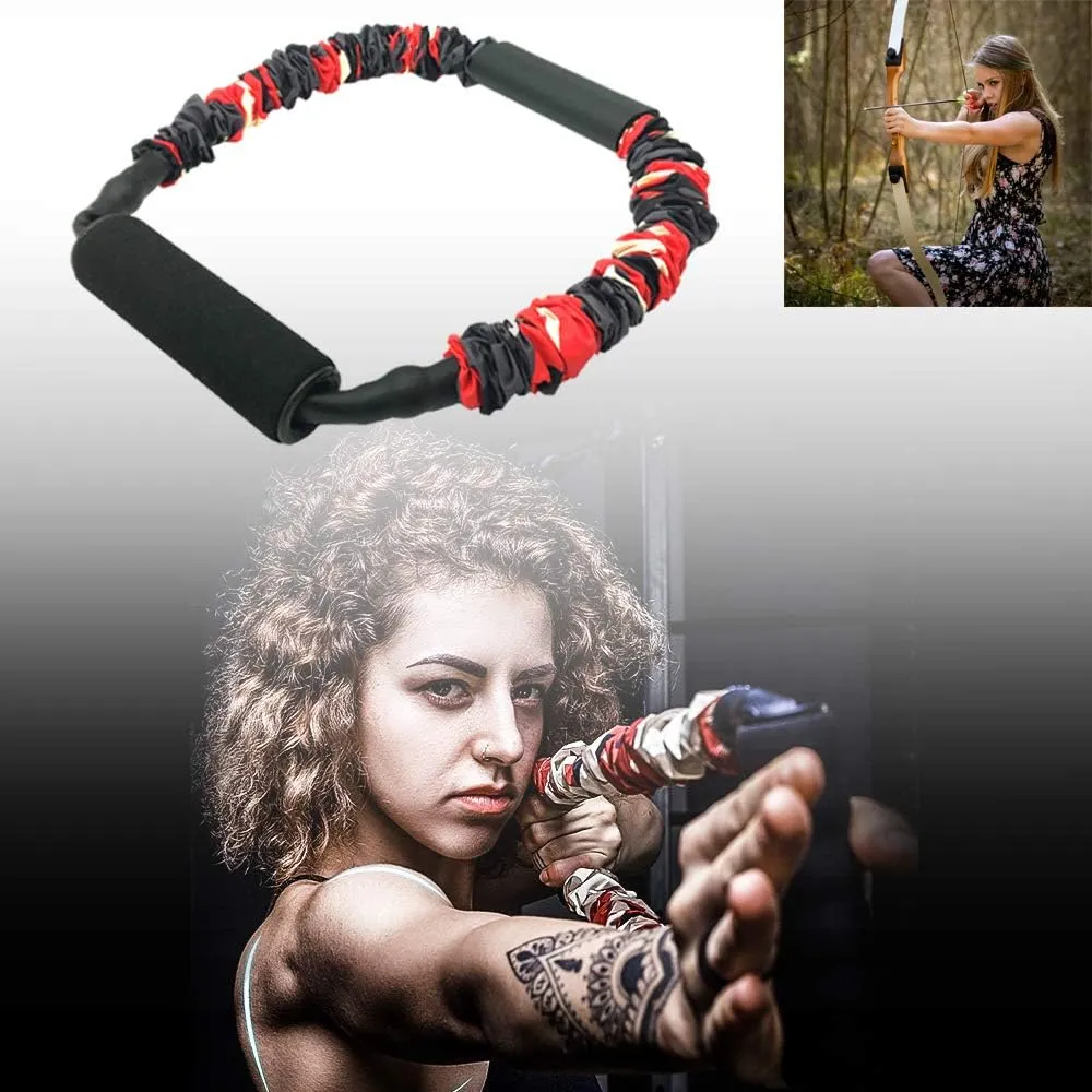 FOSER Archery Band Open Bow Resistance Trainer Arm Strength Training Bow Training Tensioner Archery Fitness Machine