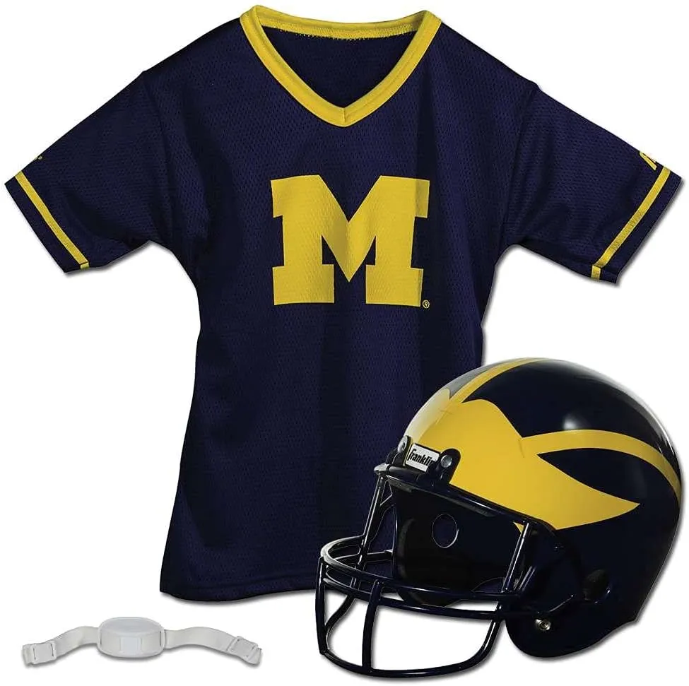 Franklin Sports NCAA Kids Football Helmet and Jersey Set - College Uniform for Boys and Girls - Toy Costume With Official Team Logos and Colors
