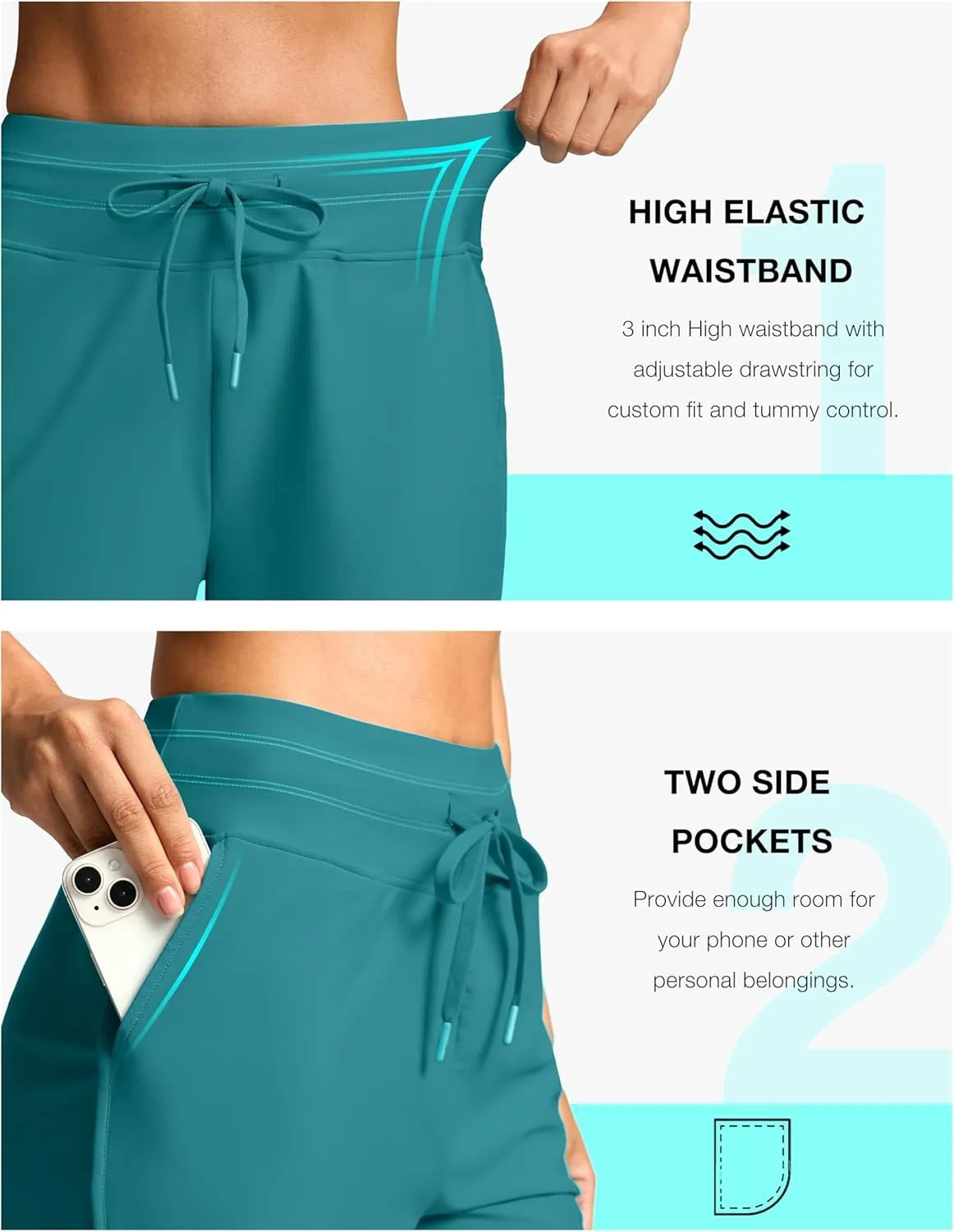 G Gradual Women's 4'' High Waisted Swim Board Shorts Quick Dry Swimming Bathing Suit Bottoms for Women with Pockets Liner