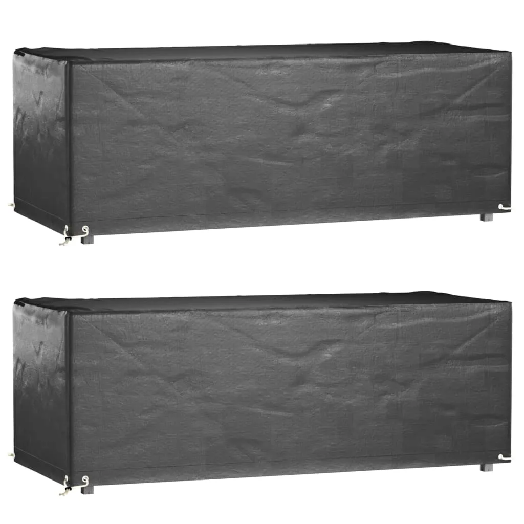 Garden Furniture Covers 2 pcs 8 Eyelets 192x82x65 cm Rectangular