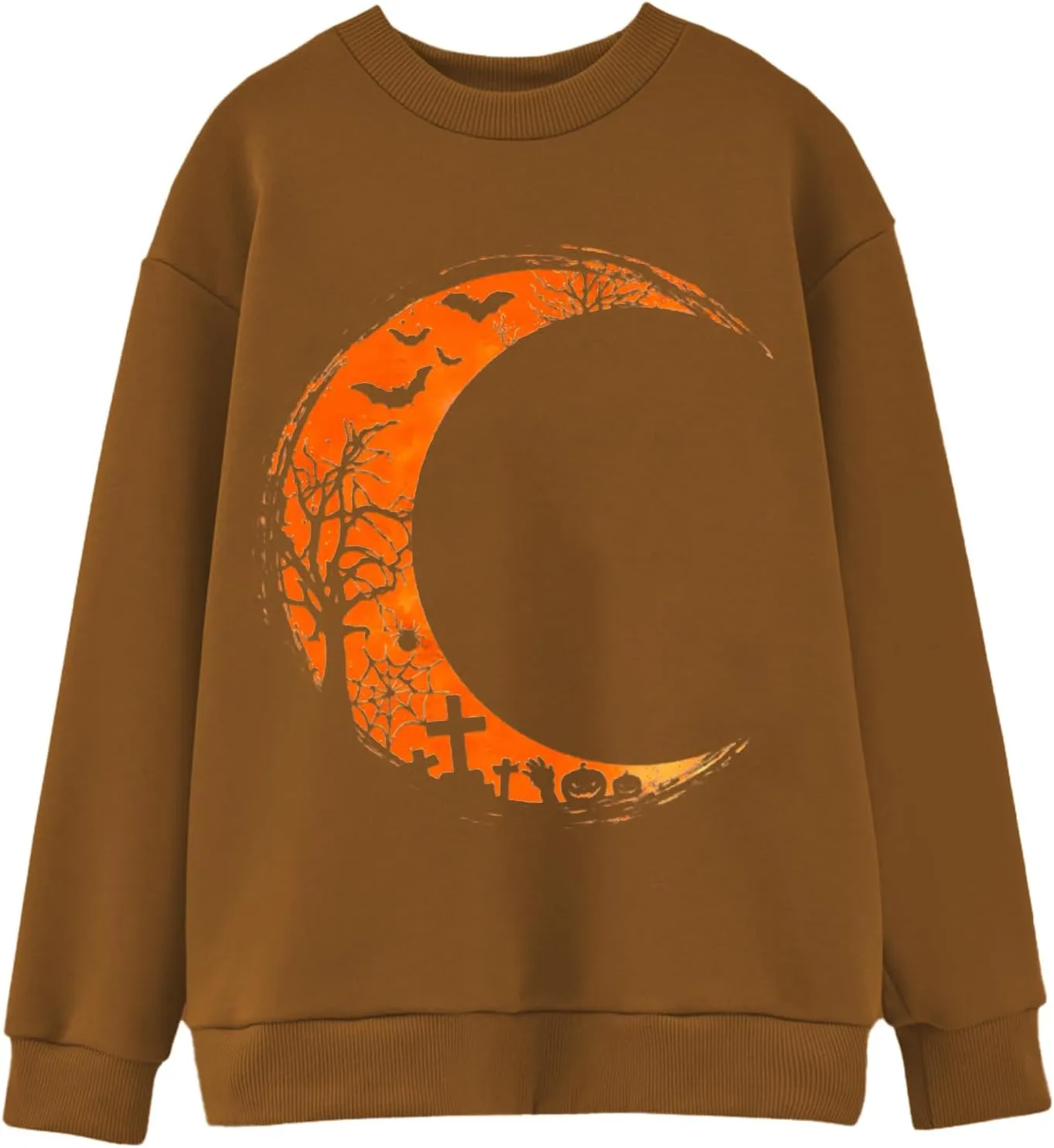 Halloween Pumpkin Face Long Sleeve Women Hocus Pocus Fashion Hoodie Tshirt Pullover Tops
