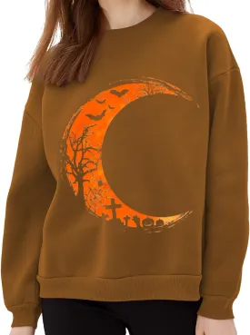 Halloween Pumpkin Face Long Sleeve Women Hocus Pocus Fashion Hoodie Tshirt Pullover Tops