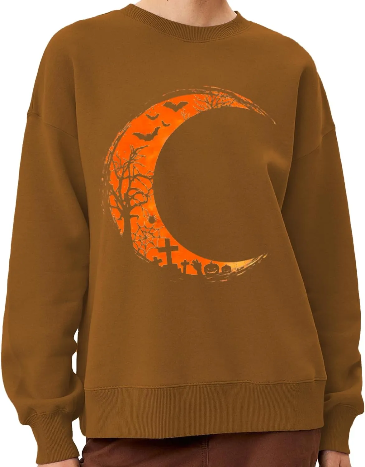 Halloween Pumpkin Face Long Sleeve Women Hocus Pocus Fashion Hoodie Tshirt Pullover Tops