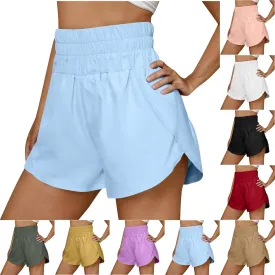High Waisted Running Shorts for Women Summer Split Breathable for Athletic Tennis Gym Workout Shorts Outfit 2025