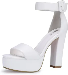 IDIFU Women's Ankle-Strap Heeled Sandal