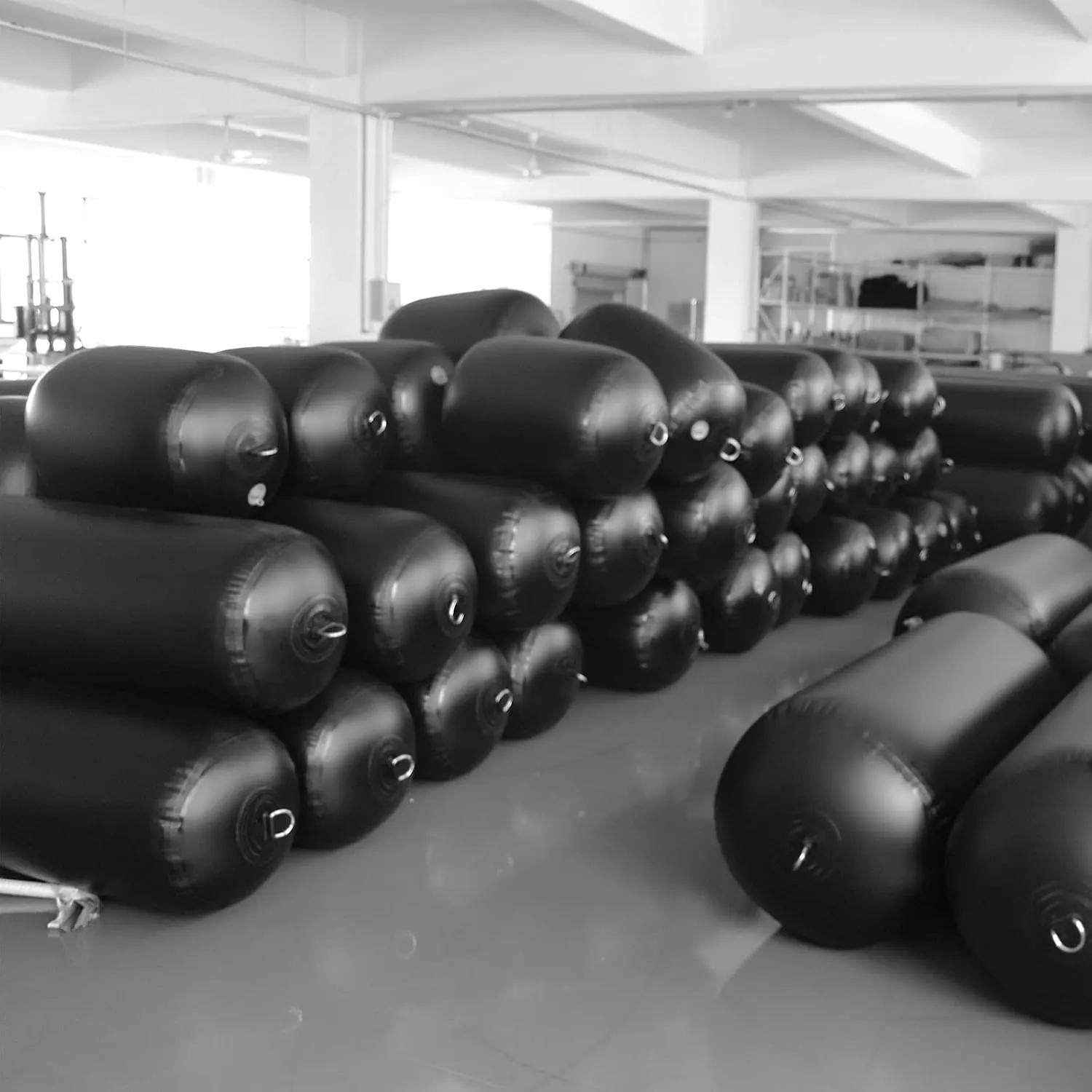 Inflatable Boat Fenders Yacht Bumpers with a Double Braid Nylon Dockline,a Valve Adapter Connector Nozzle and a Valve Wrench for Docking and Mooring
