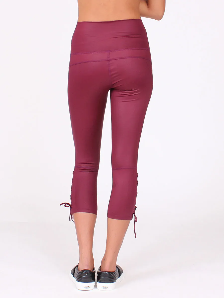 Lace Up Capri Bordeaux | Final Sale