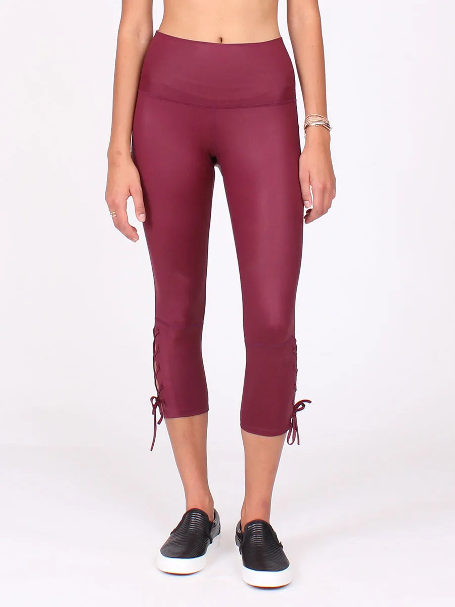Lace Up Capri Bordeaux | Final Sale