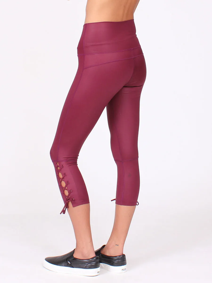 Lace Up Capri Bordeaux | Final Sale