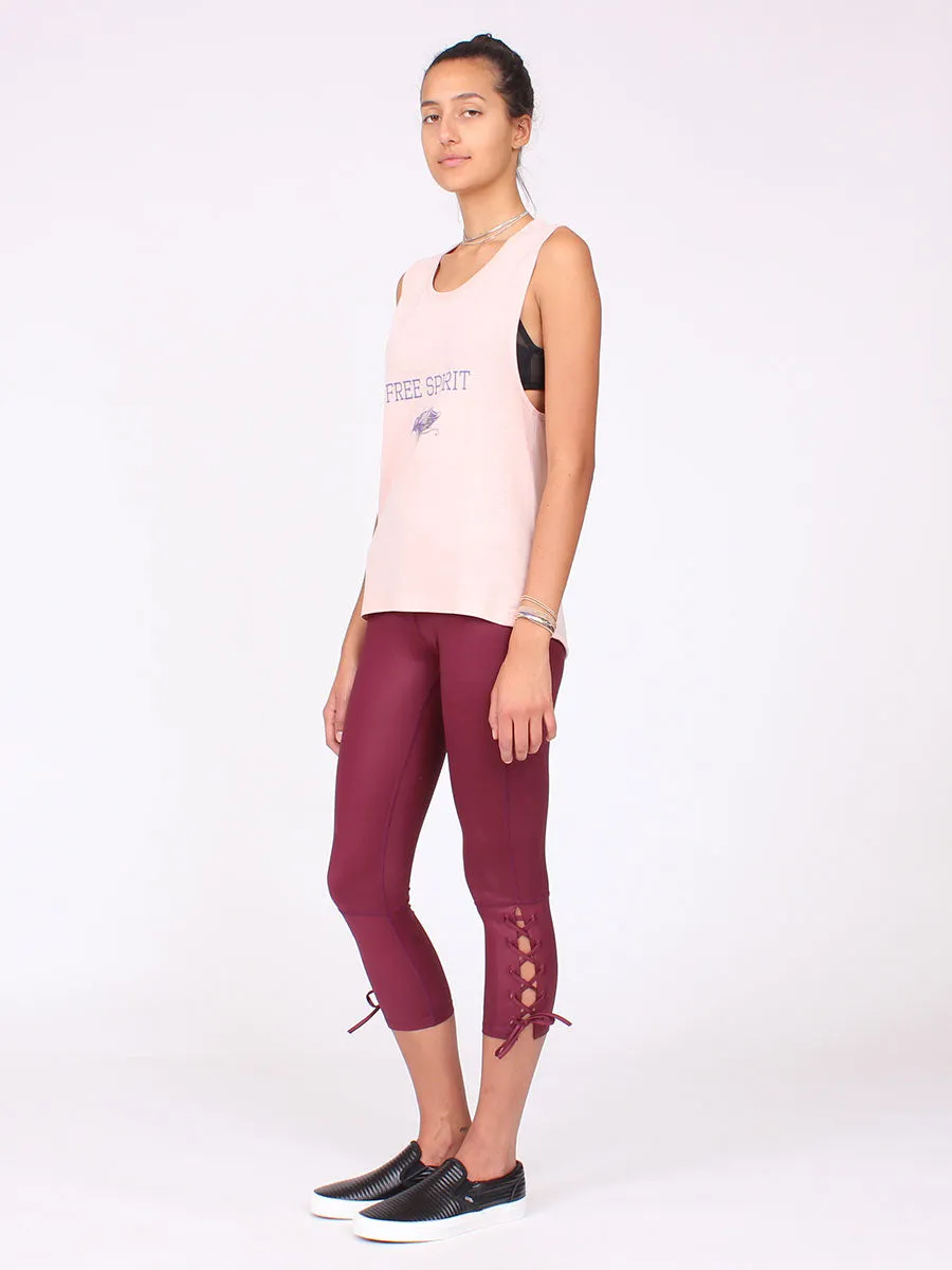 Lace Up Capri Bordeaux | Final Sale