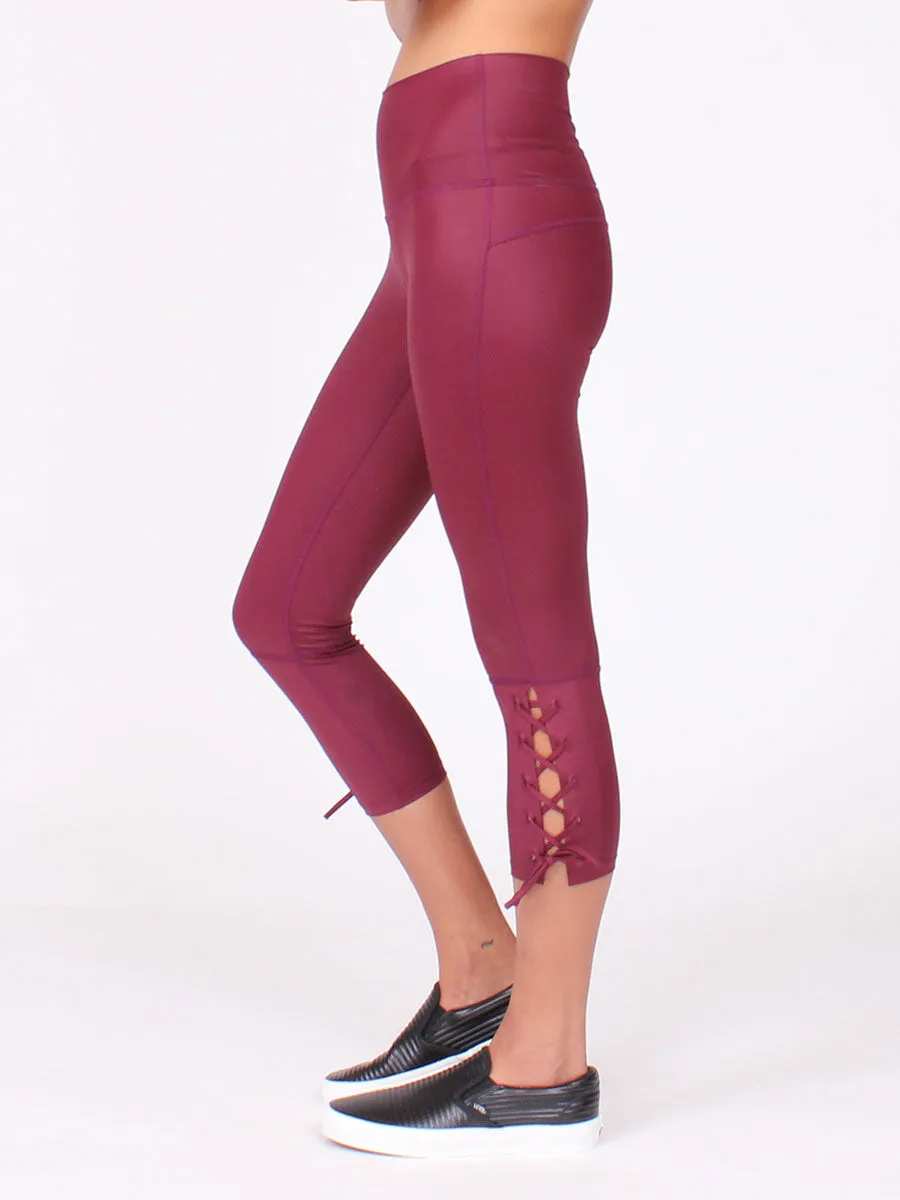 Lace Up Capri Bordeaux | Final Sale