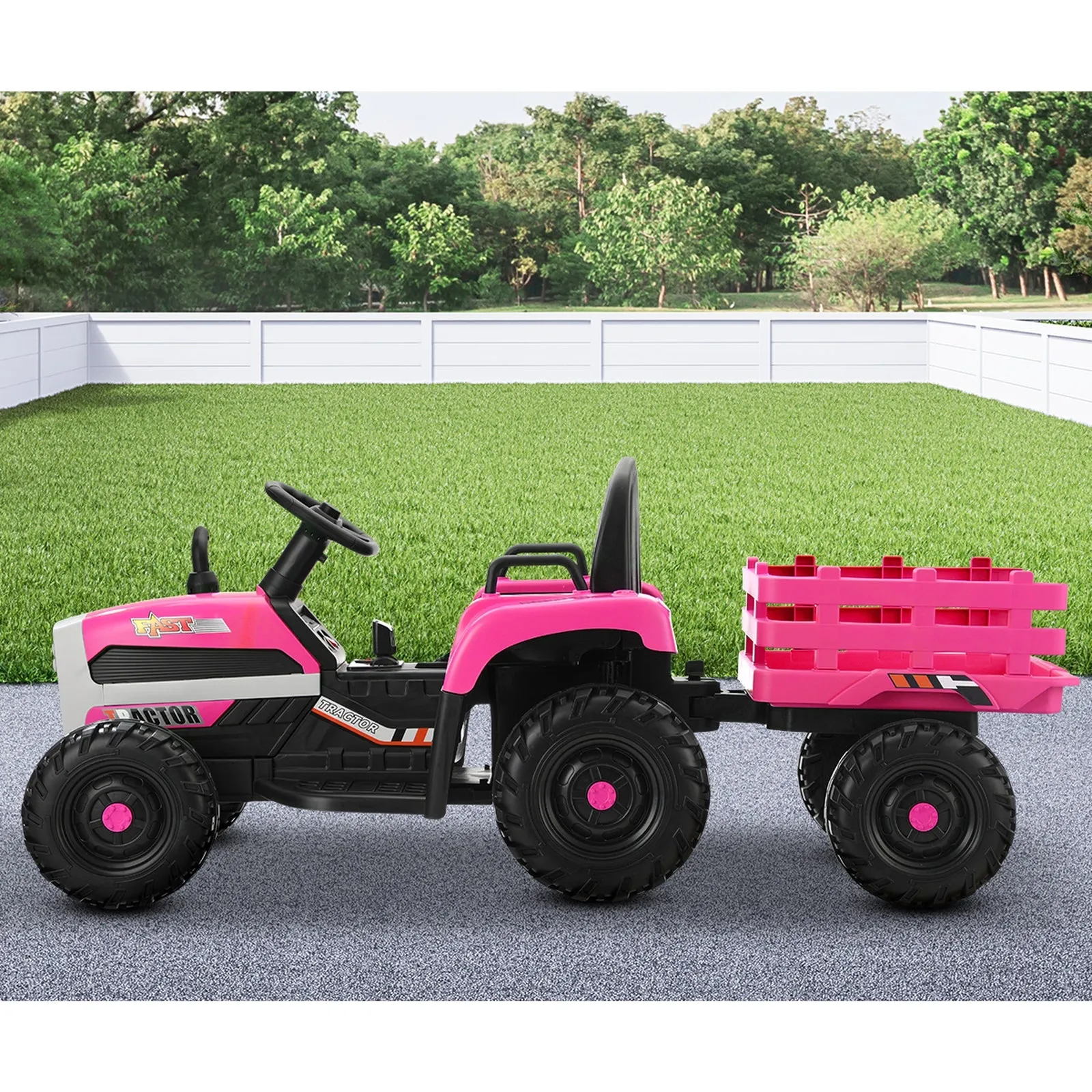 Mazam Kids Ride On Car Tractor 12V Electric Battery Toy Remote Control Cars Pink