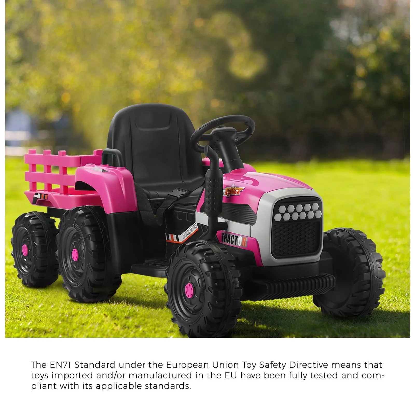 Mazam Kids Ride On Car Tractor 12V Electric Battery Toy Remote Control Cars Pink