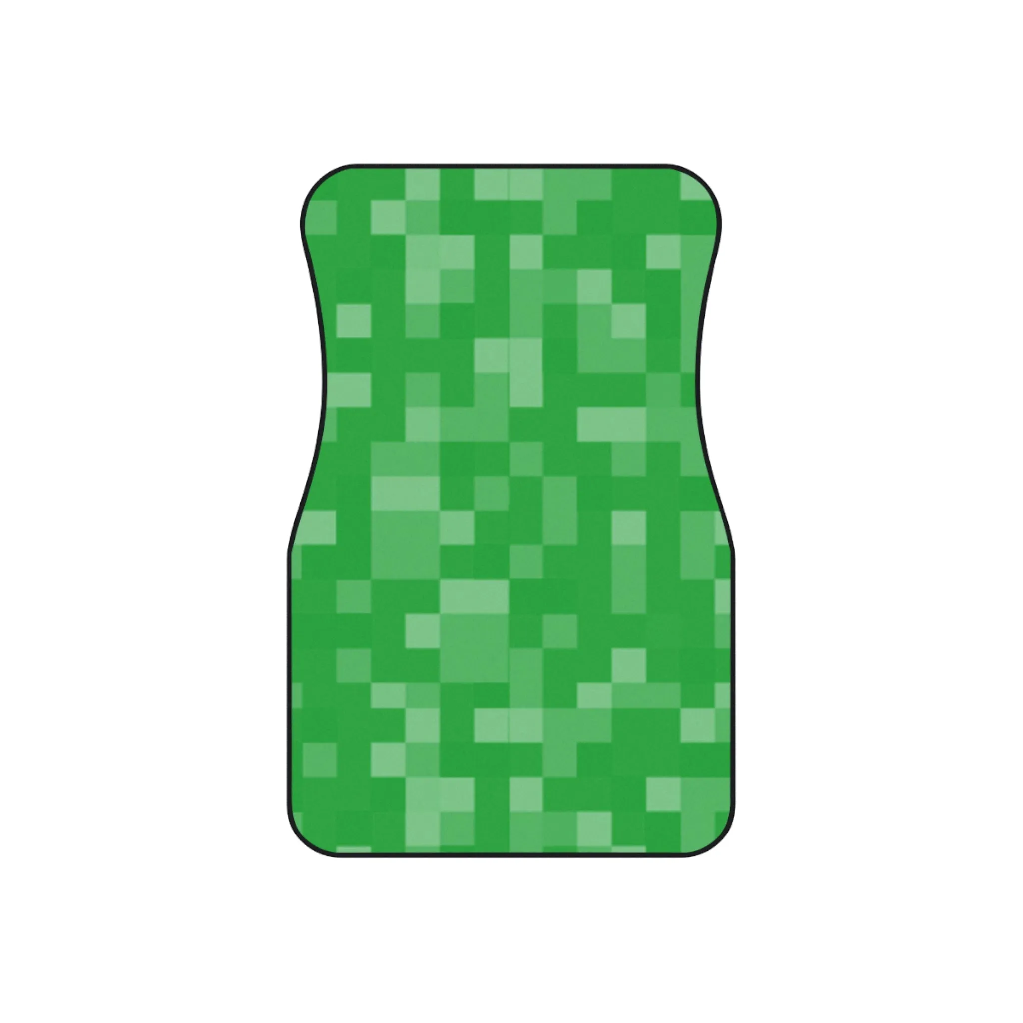 Minecraft Green Car Mats (2x Front) - Anime Car Floor Mats - Cute Car Mats Set