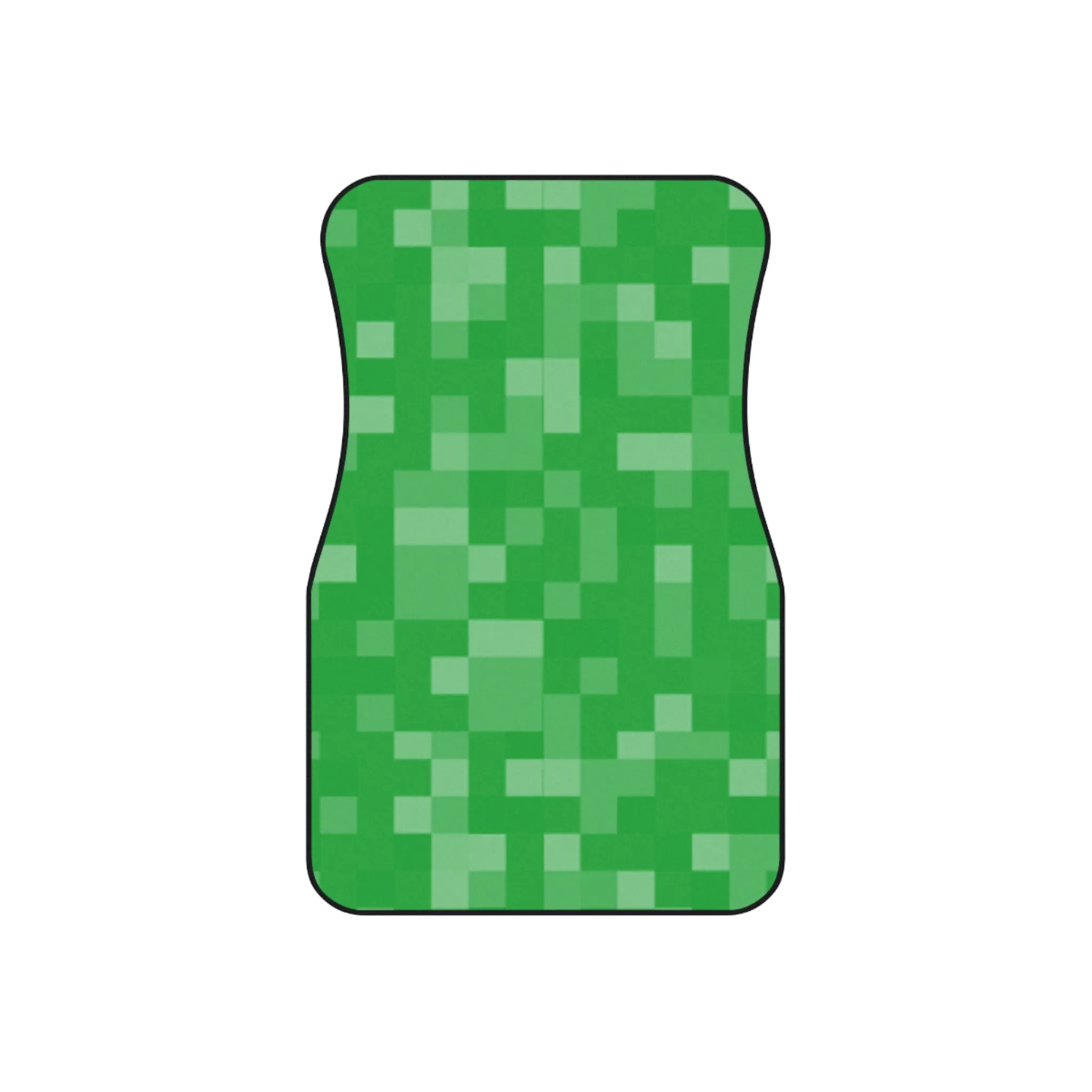 Minecraft Green Car Mats (2x Front) - Anime Car Floor Mats - Cute Car Mats Set