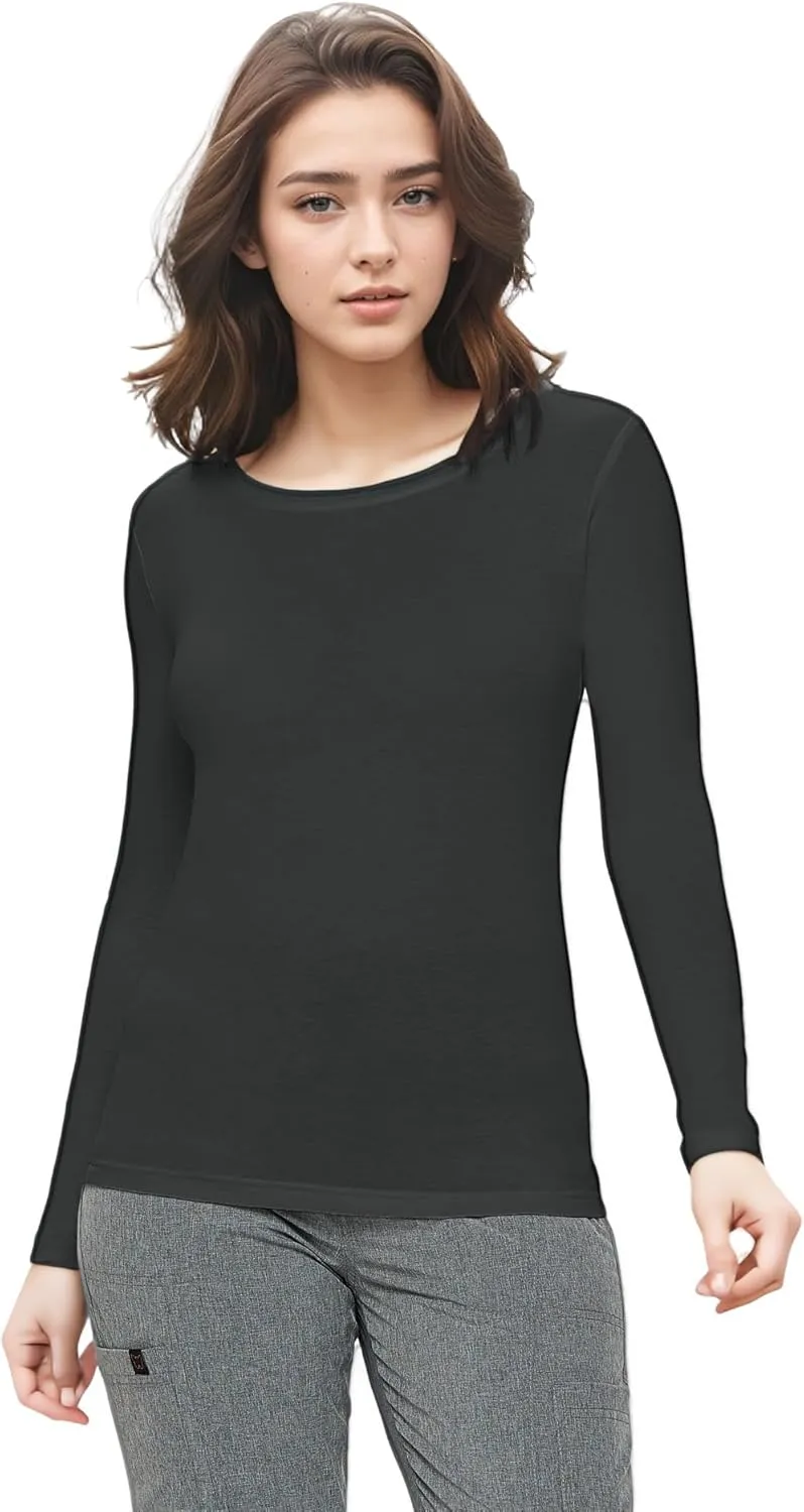 Natural Uniforms Women's Under Scrub Tee Crew Neck Long Sleeve T-Shirt