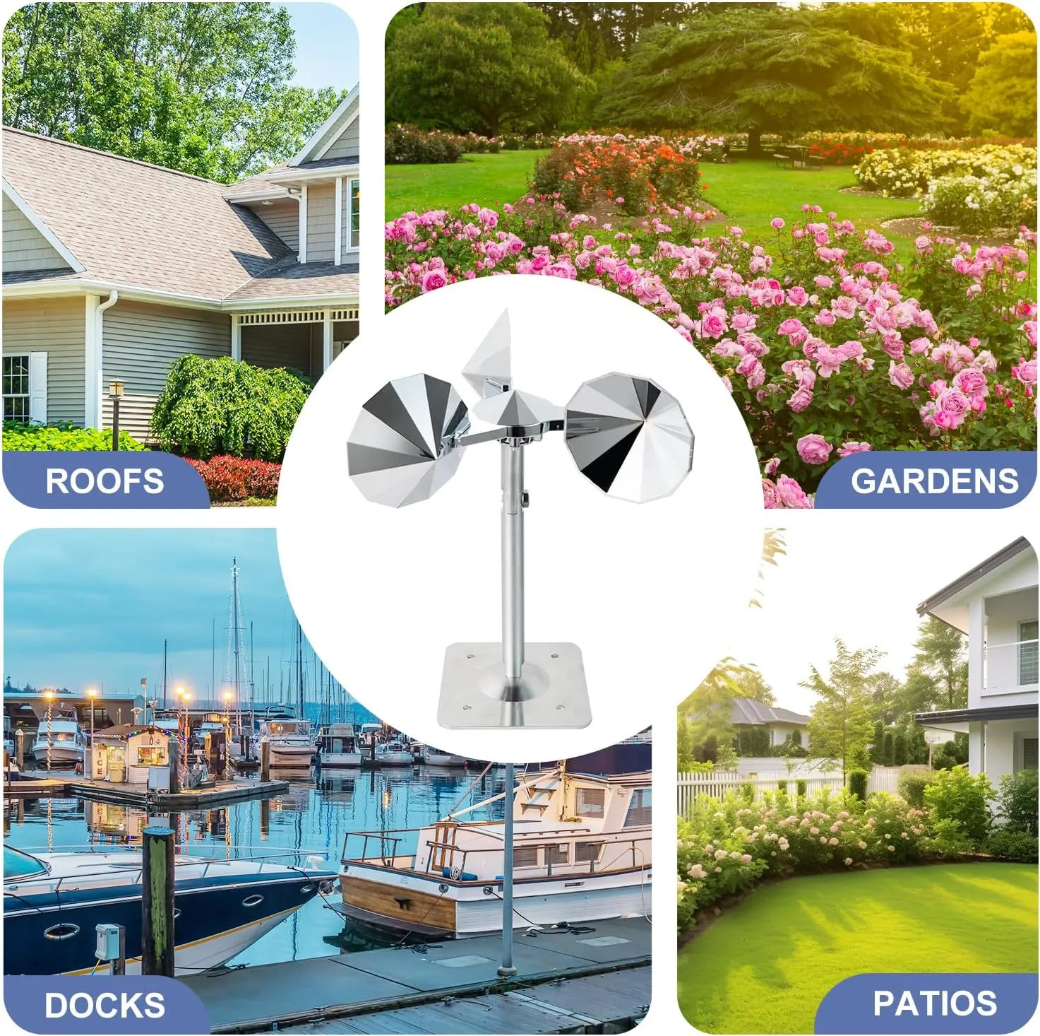 OFFO 2 Pcs Bird Scare Reflective Device, Bird Reflector Keep Pigeon Woodpeckers and Sparrows Away for Outdoor Use Boats Roofs Gardens