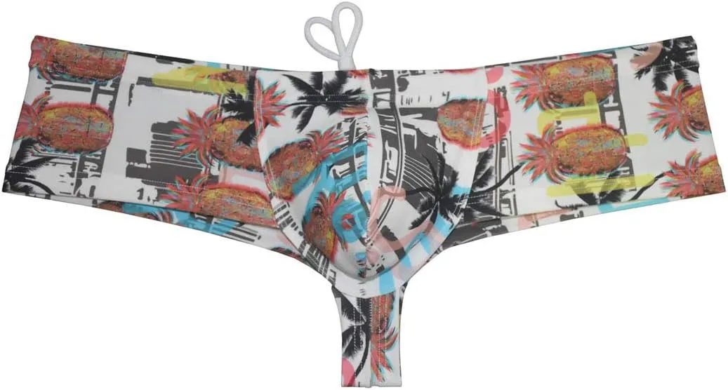 OROCOJUCO Mens Swimwear Skimpy Briefs Bikini Brazilian Cut Surf Shorts Board Cheeky Swim Trunks