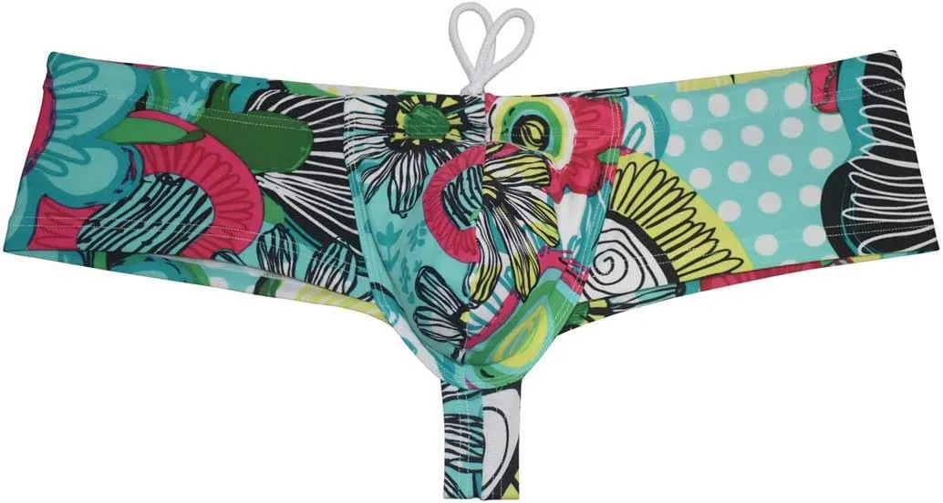 OROCOJUCO Mens Swimwear Skimpy Briefs Bikini Brazilian Cut Surf Shorts Board Cheeky Swim Trunks
