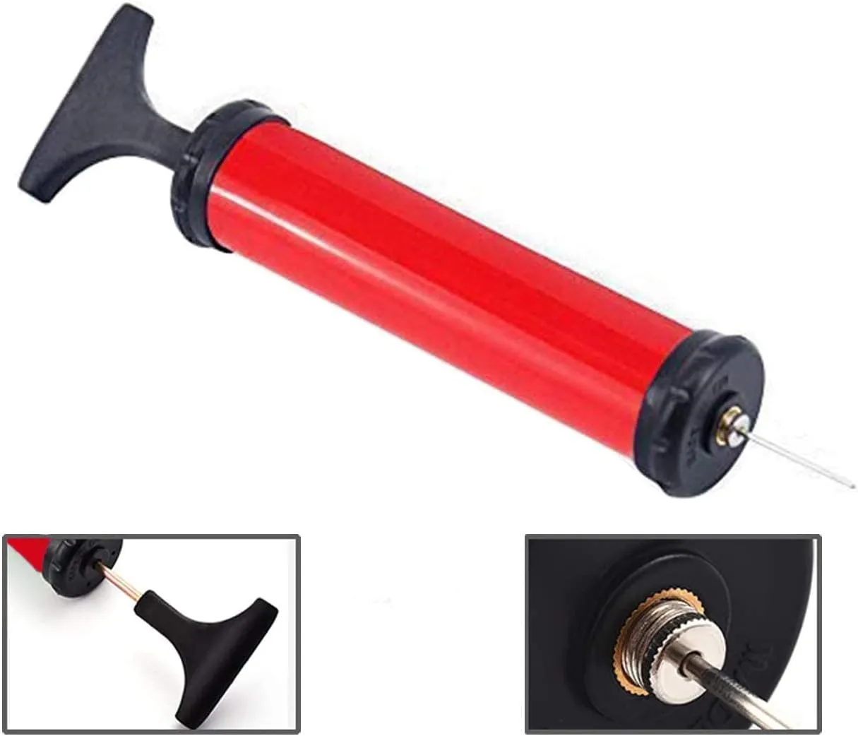 Portable Ball Pump, Air Pump with 4 Needles 2 Nozzle 1 Extension Hose Great for Basketball Football Volleyball Soccer