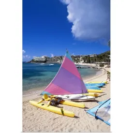 "Boats on beach" Poster Print - Multi