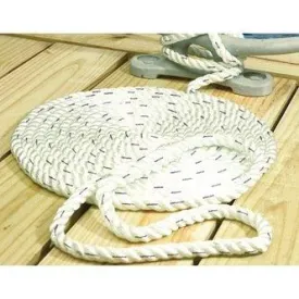 Seachoice Dock Line Twisted Nylon 3/4"x50ft White w/Blue Tracer 50-47651 | 2024