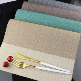 Set Of 6 Modern Elegant Double Shaded Non-Slip PVC Placemats, Washable PVC Dining Table Mats, Non-Slip Stain-Resistant Cloth For Kitchen Table, Anti-slip Hot Placemat Bowl Pad