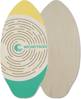 Skimboard with EVA Grip Pad and High Gloss Clear Coat, Durable Wooden Skim Boards for Kids and Adults, 35"/41"
