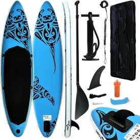 Stable and Durable Inflatable Stand Up Paddleboard Set, 120.1" x 29.9" x 5.9", Includes Oar, Pump, and Carrying Bag