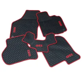 Suitable To Fit - VW Golf 5/6 Red GTI Custom Rubber Car Mats (5-Piece)
