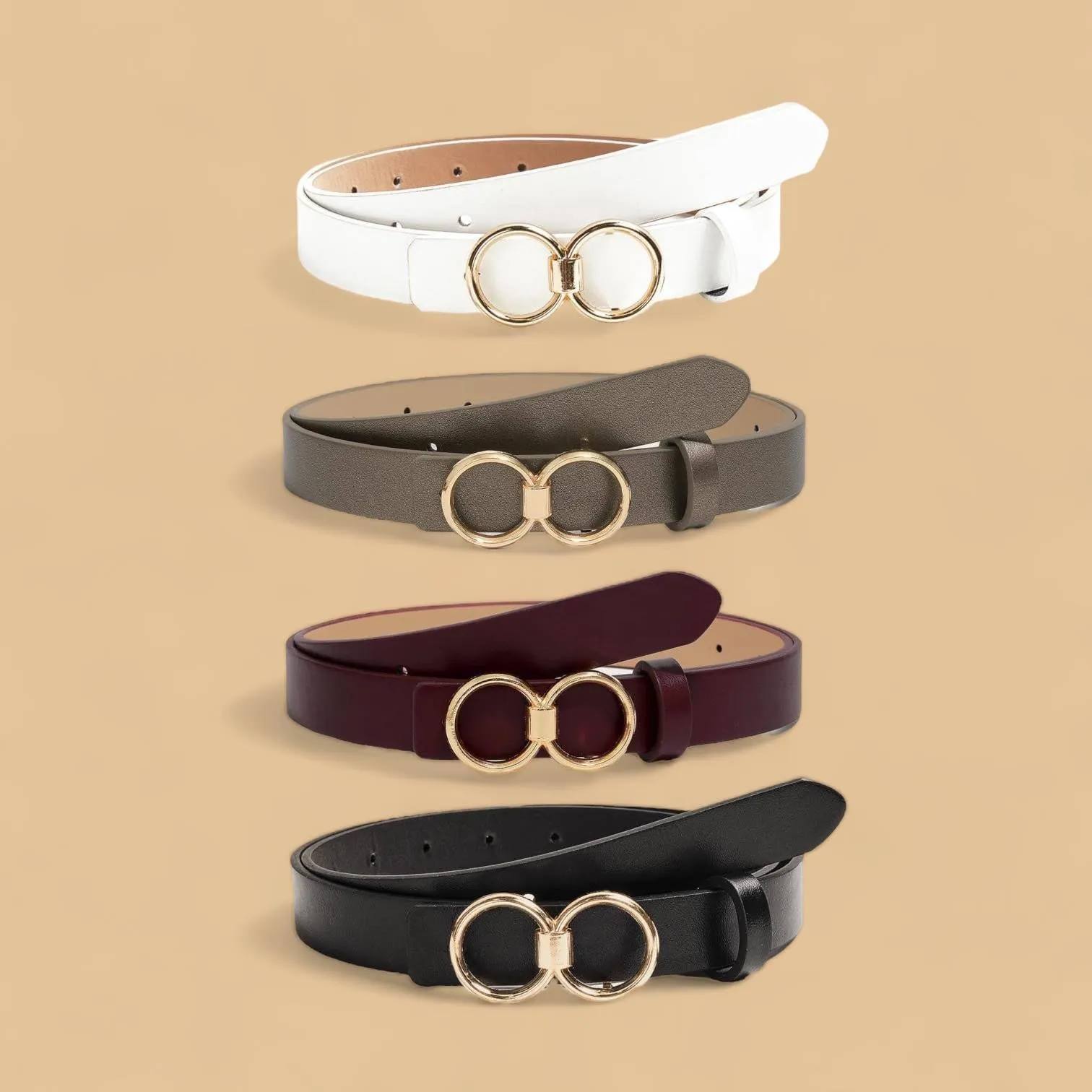 TAILLE 4pc Set 1” Slim Belts Colored