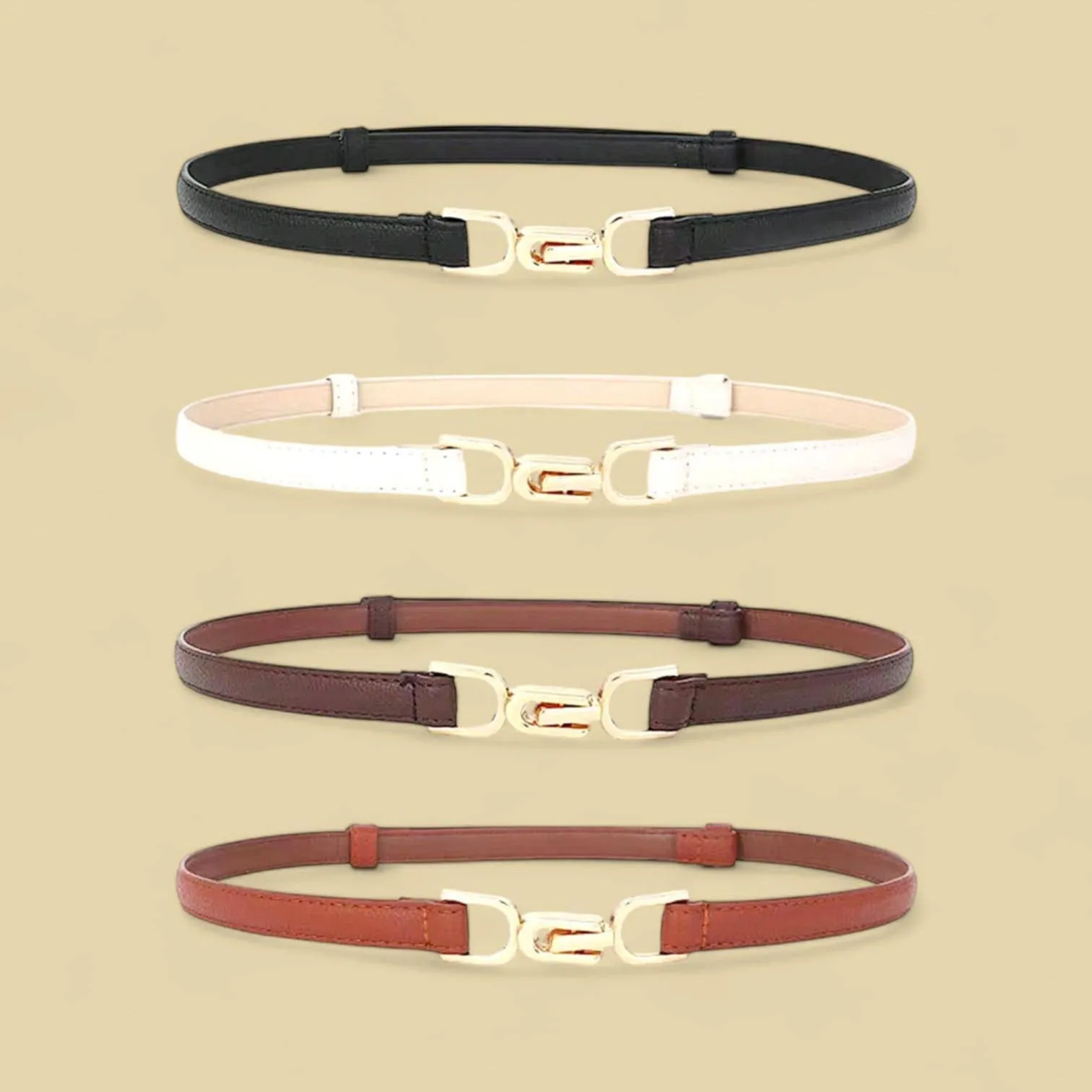 TAILLE 4pc Set 1” Slim Belts Colored