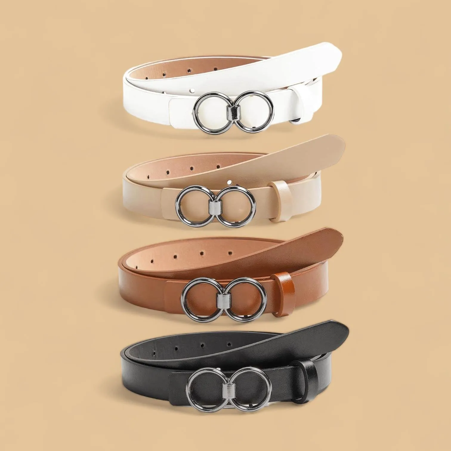 TAILLE 4pc Set 1” Slim Belts Colored
