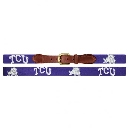 TCU Needlepoint Belt - Purple
