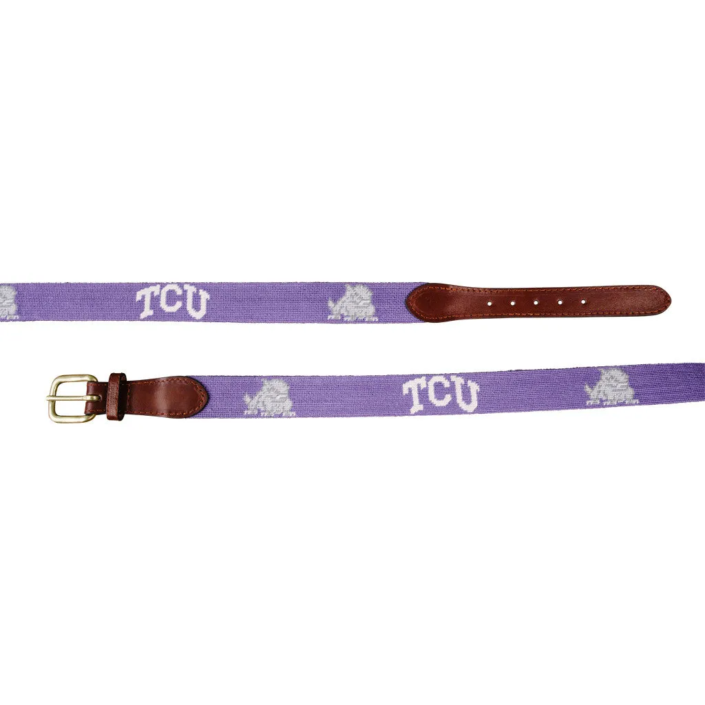 TCU Needlepoint Belt - Purple