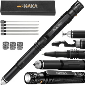 The Most Loaded 7-in-1 Tactical Pen: Solves Others Weaknesses, Self Defense Tip   Flashlight   Ballpoint   Stylus   Bottle Opener   Screw Driver   Hexagonal Wrench, 5 Inks   9 Batteries   Gift Box