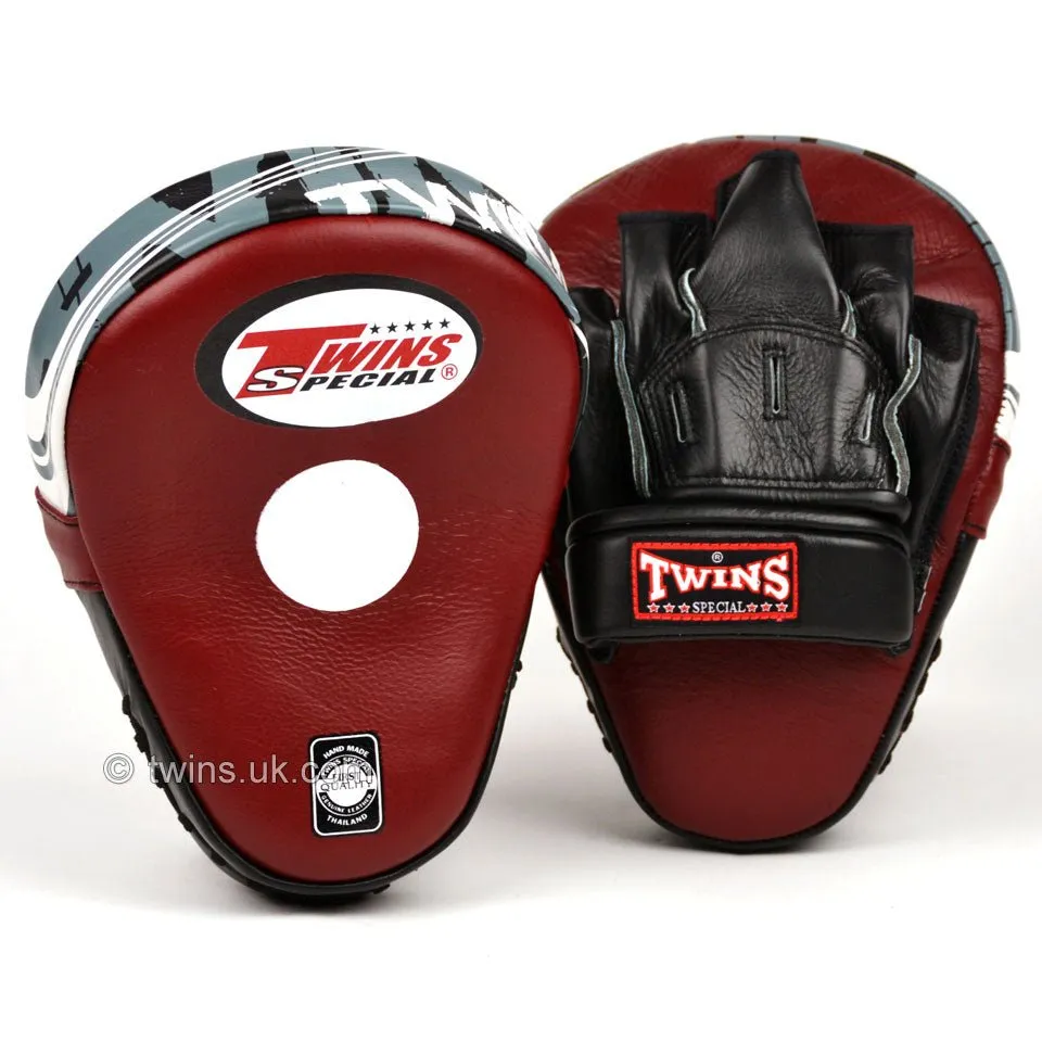 Twins PML-10 Deluxe Curved Focus Mitts Burgundy