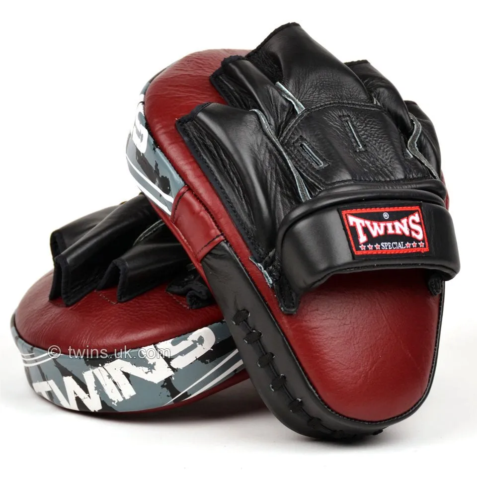 Twins PML-10 Deluxe Curved Focus Mitts Burgundy